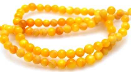 Naturalna masa perłowa żółta - kula 4mm