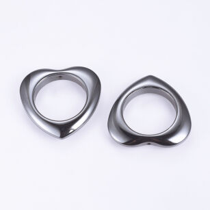 Hematyt srebrny - na wisior - serce 34mm