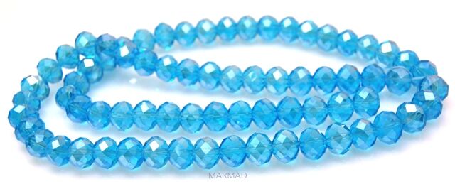 Kryształki fasetowane - oponka 10x7mm - błękitne