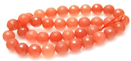 Jadeit fasetowany - kula 10mm - morelowo pomarańczowy