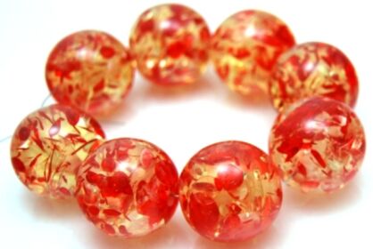 Akryl z żywicą - kula 22mm - czerwony