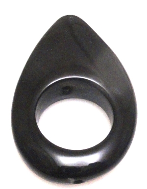 Agat czarny - na wisior - kropla 49x31x10mm