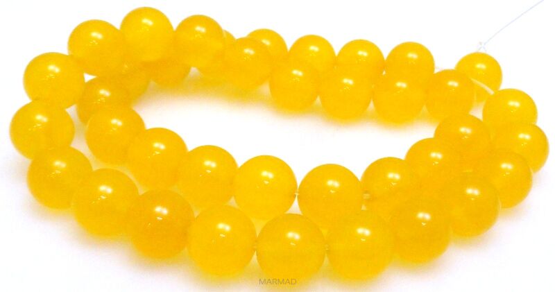 Jadeit - kula 10mm - żółty słoneczny