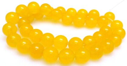 Jadeit - kula 10mm - żółty słoneczny