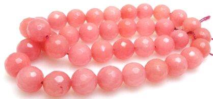 Jadeit fasetowany kula 10mm - jasno różowy