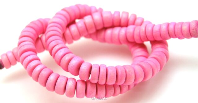 Kokos - talarki 8x3mm - jasno różowy