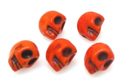 Howlit - czaszka 10x10mm - pomarańczowy