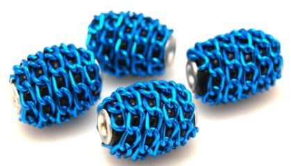 Koraliki indonesia - oliwka 20x15mm - niebieskie