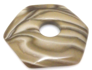 Krzemień pasiasty wisior wielokąt - donut 50mm