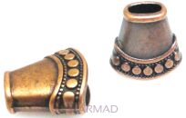 Czapeczki bali na korale - 14x16mm - red copper