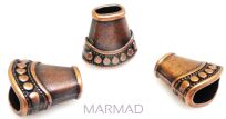 Czapeczki bali na korale - 14x16mm - red copper