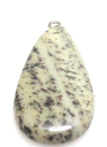 Jaspis z ogniwkiem na wisior - kropla 40x20mm