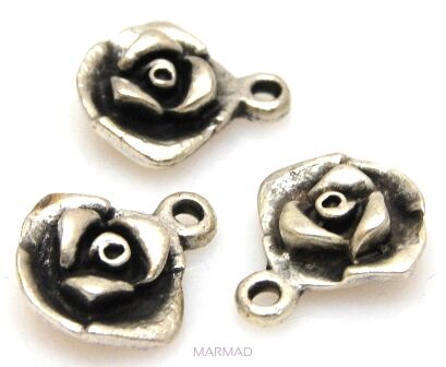 Zawieszka różyczka 18x15mm - srebrzona próba 999