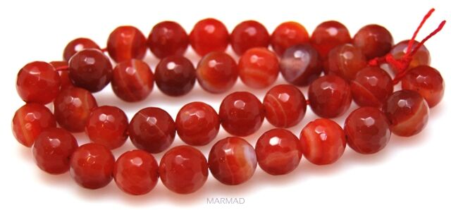 Agat fasetowany - kula 10mm - botswana rudy