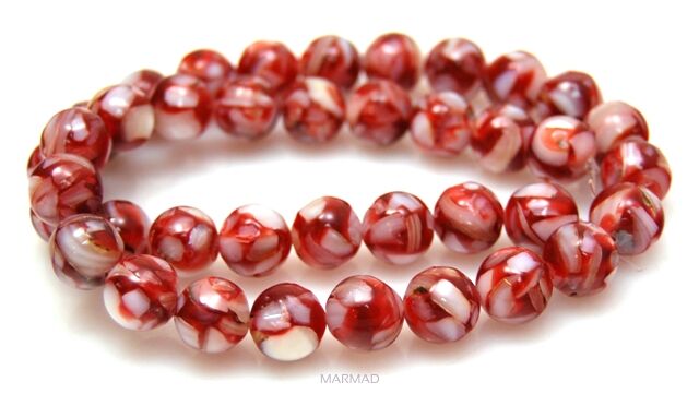 Muszla kruszona - kula 10mm - czerwona