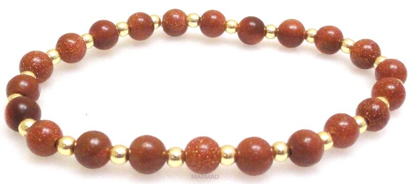 Bransoleta - piasek pustyni i hematyt złoty - 18cm