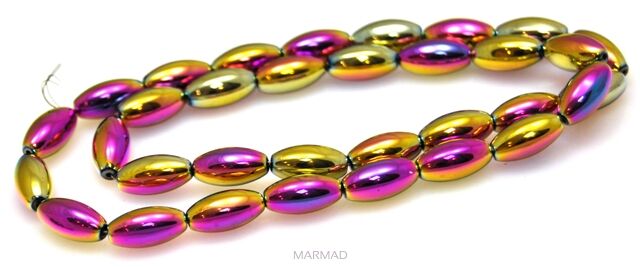 Hematyt tęczowy AB - oliwka 12x6mm