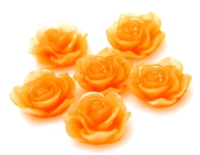 Kaboszon - różyczka 13x11mm - pomarańczowa