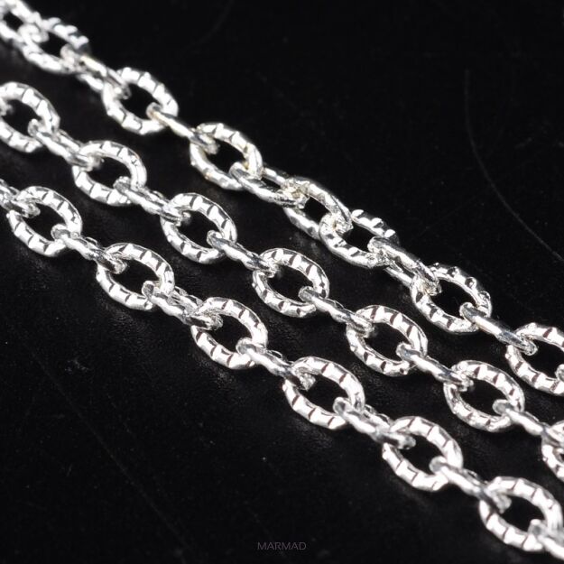 Łańcuszek twist ogniwka 4x3mm - 1 metr - posrebrzany