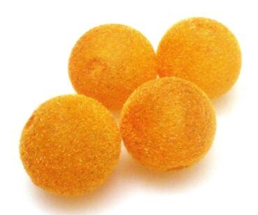 Kule welurowe 16mm - żółto pomarańczowe