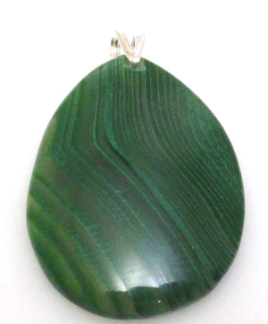 Zawieszka - agat zielony 46x29x7mm + srebro 925