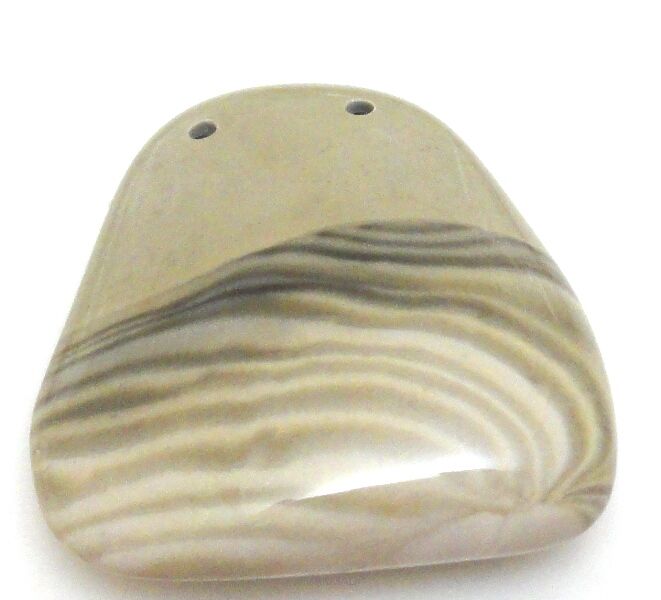 Krzemień pasiasty - na wisior - 44x40mm - dwa otwory