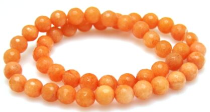 Jadeit fasetowany - kula 8mm - morelowy