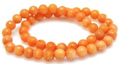 Jadeit fasetowany - kula 8mm - morelowy