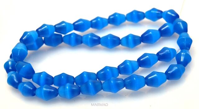 Kocie oko- uleksytowe - podłuzne bicone 10x7mm - niebieski