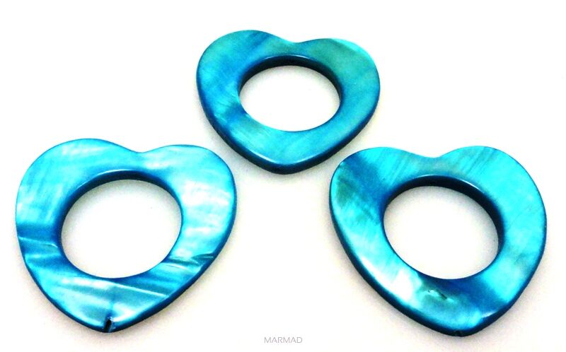 Muszla /Masa perłowa - serce okienko 30mm