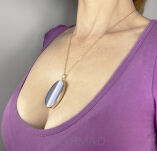 Naszyjnik Agat w złotej otoczce 45x35x6mm na łańcuszku - 4