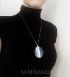 Naszyjnik Agat w złotej otoczce 45x35x6mm na łańcuszku - 3