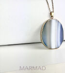 Naszyjnik Agat w złotej otoczce 45x35x6mm na łańcuszku - 2