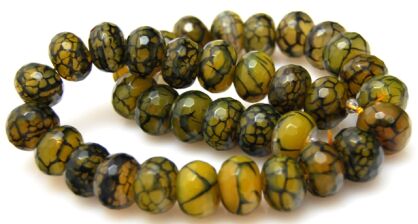 Agat ognisty zielony fasetowany - oponka 14x10mm