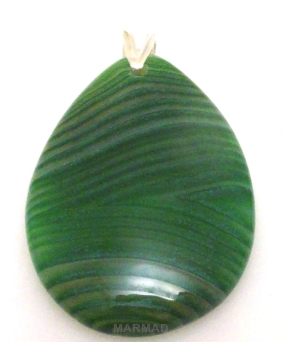Zawieszka - agat zielony 43x27x6mm + srebro 925