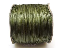 Sznurek jubilerski woskowany lakierowany - o średnicy 0,8mm - khaki - topliwy