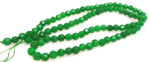 Jadeit fasetowany - kula 4mm - zielony