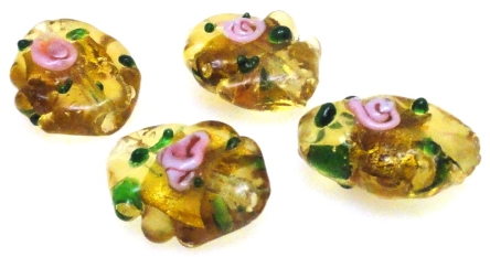 Szkło weneckie - liść 19x14mm