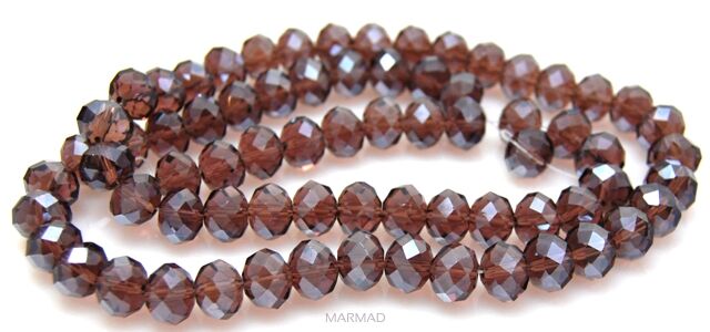 Kryształki fasetowane - oponka 10x7mm - brązowe