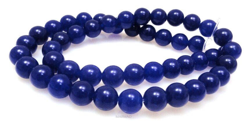 Jadeit - kula 8mm - ciemno niebieski