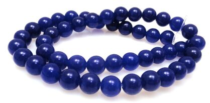 Jadeit - kula 8mm - ciemno niebieski