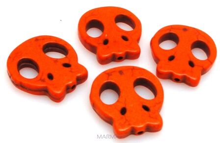Howlit - czaszka 20x20mm - pomarańczowy