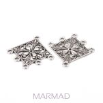 Łącznik, konektor, Baza do kolczyków i wisiorków - ażurowa 35x33,5mm - 2