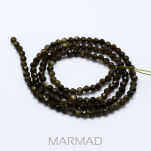 Obsydian czarny o złotym połysku - fasetowany- kula 3mm - 2