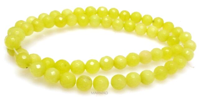 Jadeit fasetowany - kula 6mm - oliwkowy