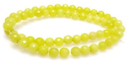 Jadeit fasetowany - kula 6mm - oliwkowy