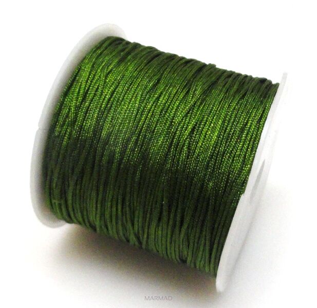 Sznurek bawełniany satynowy 0,7mm - zielony