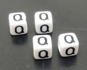 Alfabet litera Q - kostka 6x6mm