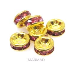 Przekładki z cyrkoniami rose - krążki 6mm