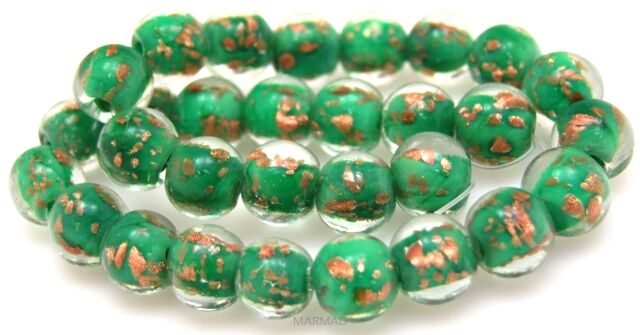 Szkło weneckie - kule 12mm - zielone